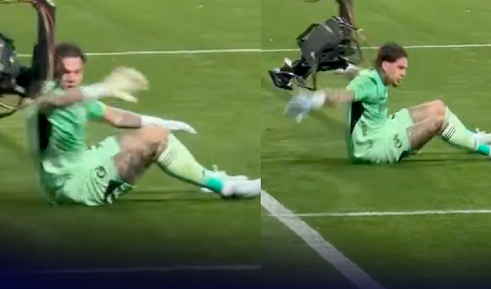 Yaralanan Ederson kendisine yaklaşan kameraya vurdu