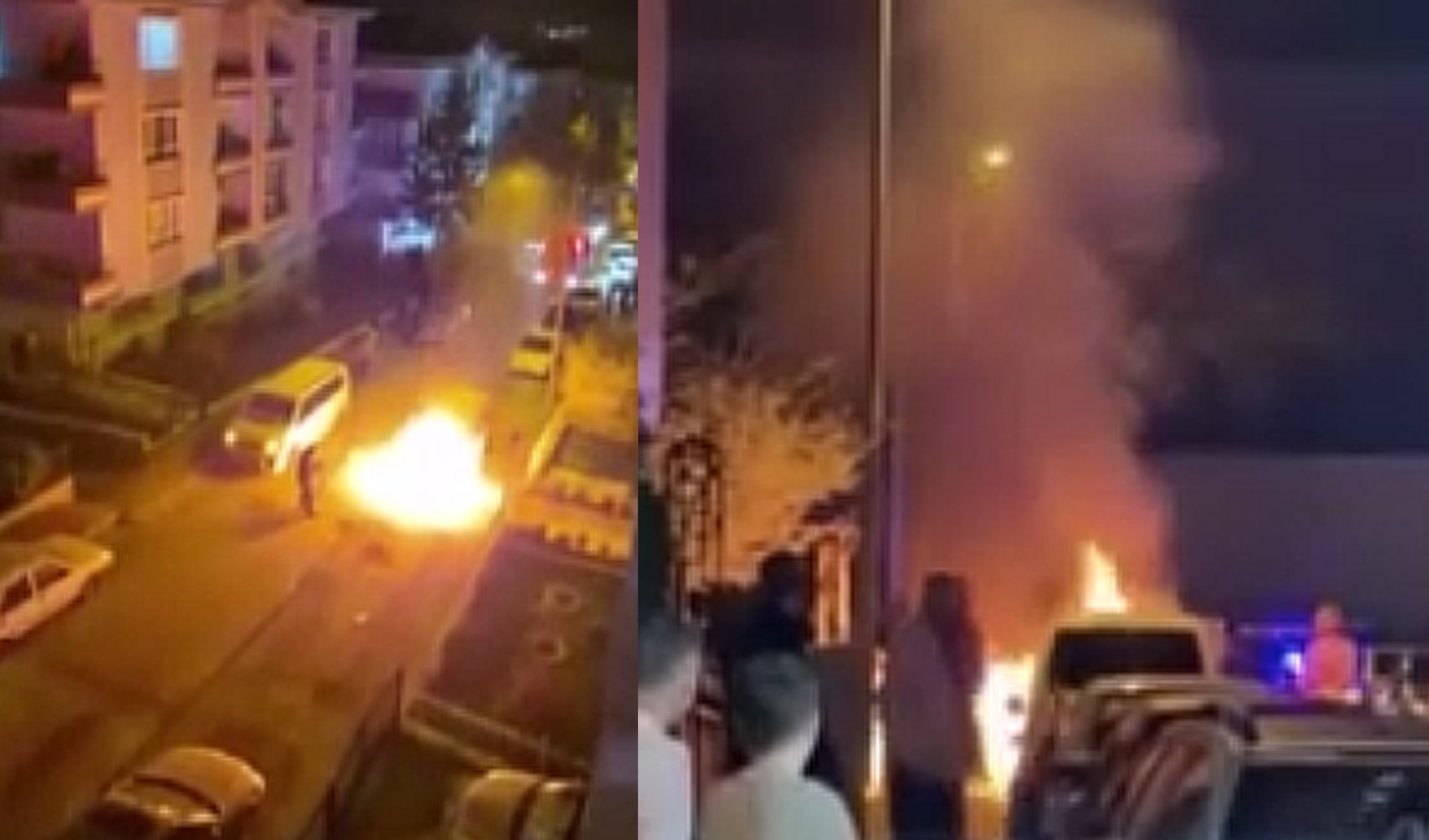 Boşanma aşamasındaki eşinin annesinin evinin önünde havaya ateş açtı ve aracını yaktı