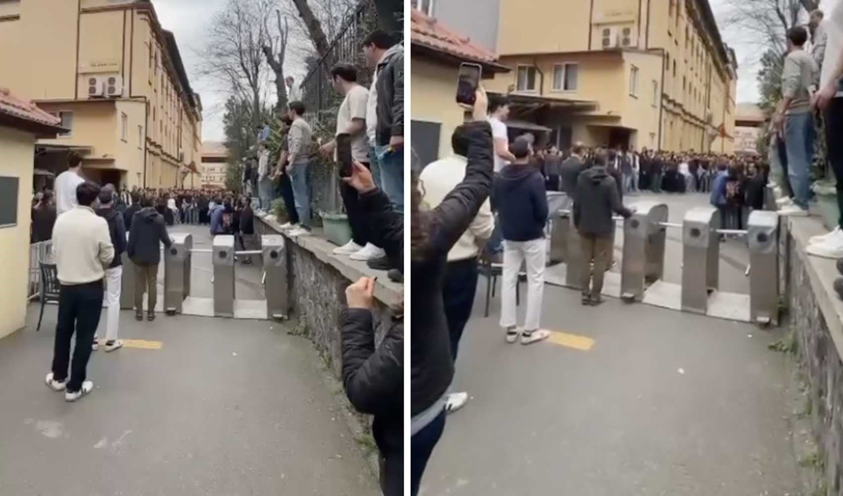 Alman Lisesi'nde öğrenciler andımızı okudu