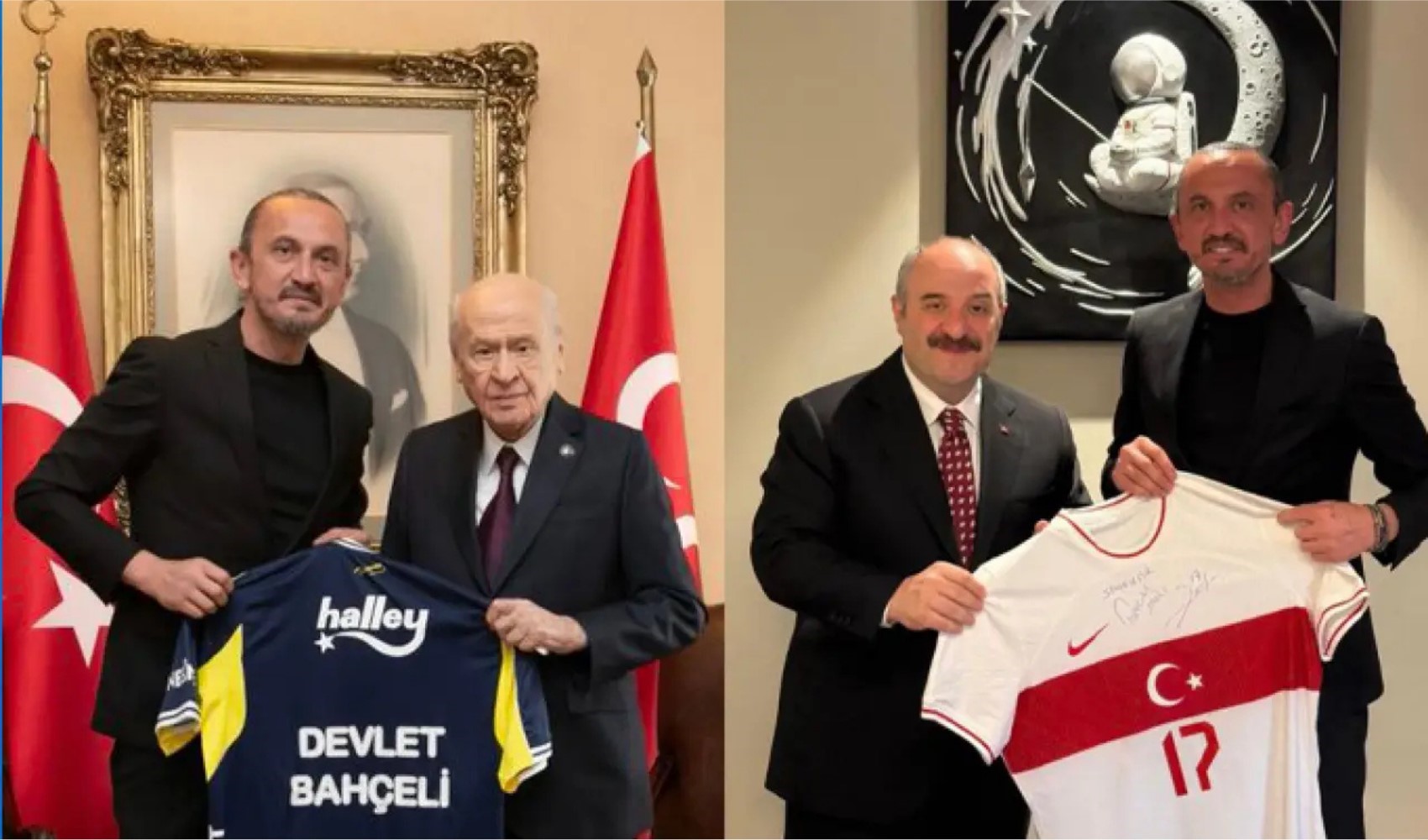 Eski futbolcu Tuncay Şanlı, Devlet Bahçeli'yi ve Mustafa Varank'ı ziyaret etti
