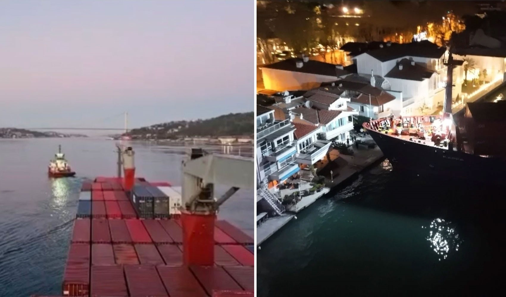 Sarıyer'de karaya oturan gemi kurtarıldı!