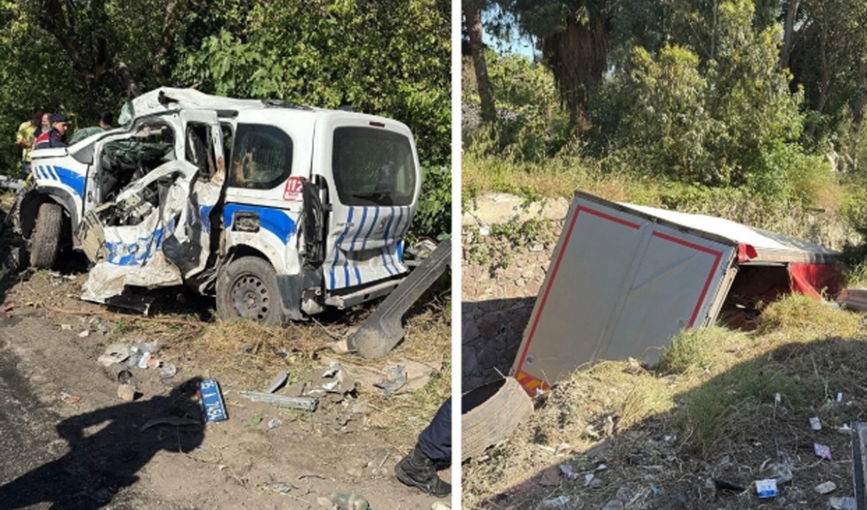 Freni patlayan TIR karşı şeride geçti