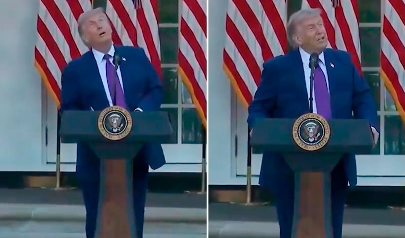 Trump konuşma sırasında paniğe kapıldı