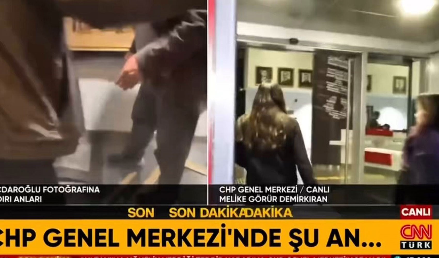 CNN Türk ekibi canlı yayında CHP Genel Merkezi'nden çıkarıldı
