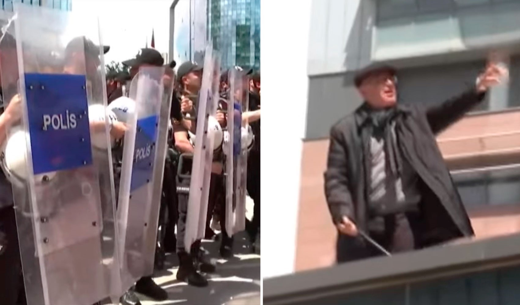 Son Dakika: Mahmut Tanal elinde su hortumuyla çatıya çıktı, çevik kuvvet geri çekildi! O anlar kamerada...