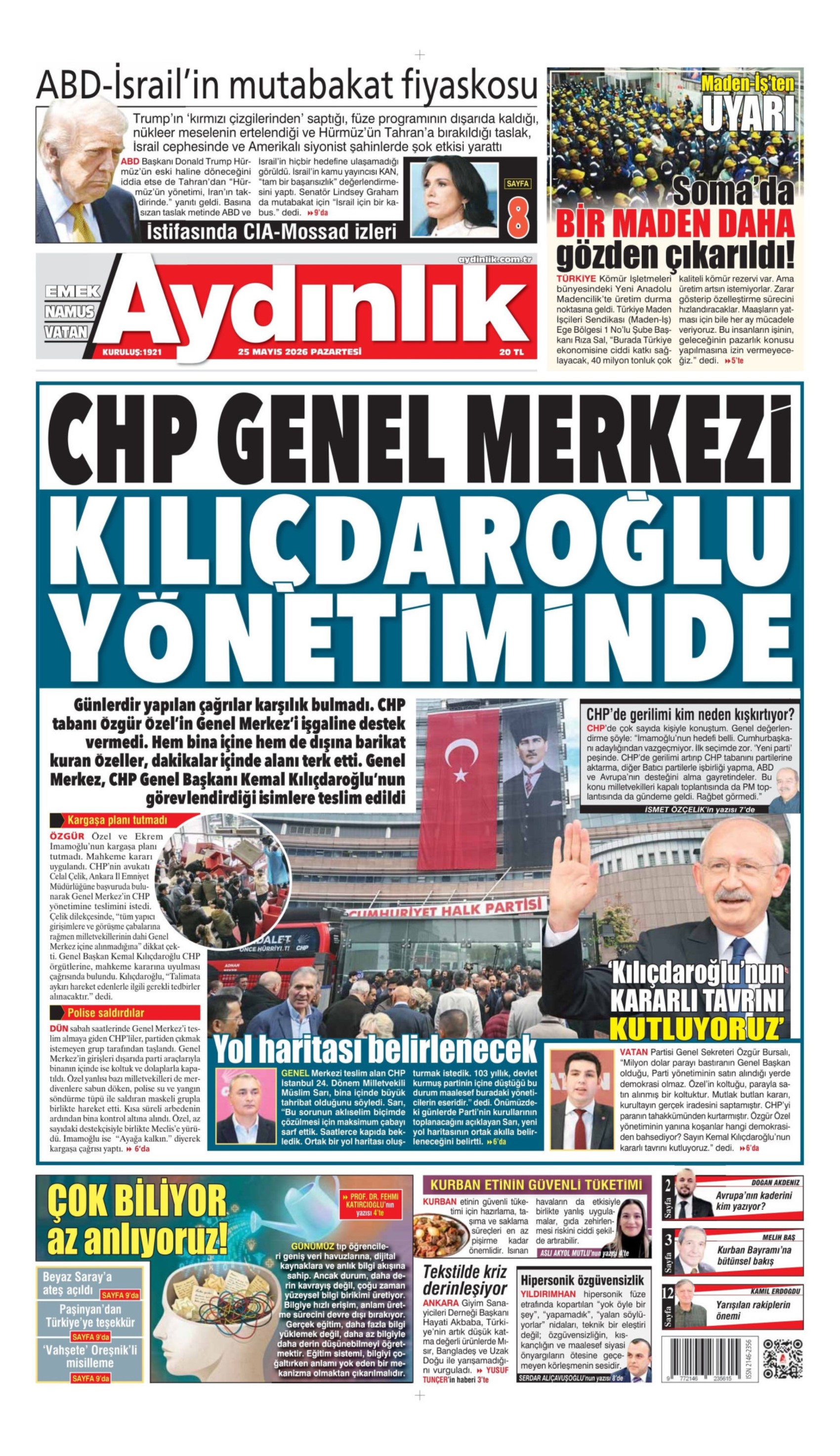 Gazeteler CHP Genel Merkezi'ne yapılan polis müdahalesini nasıl gördü?
