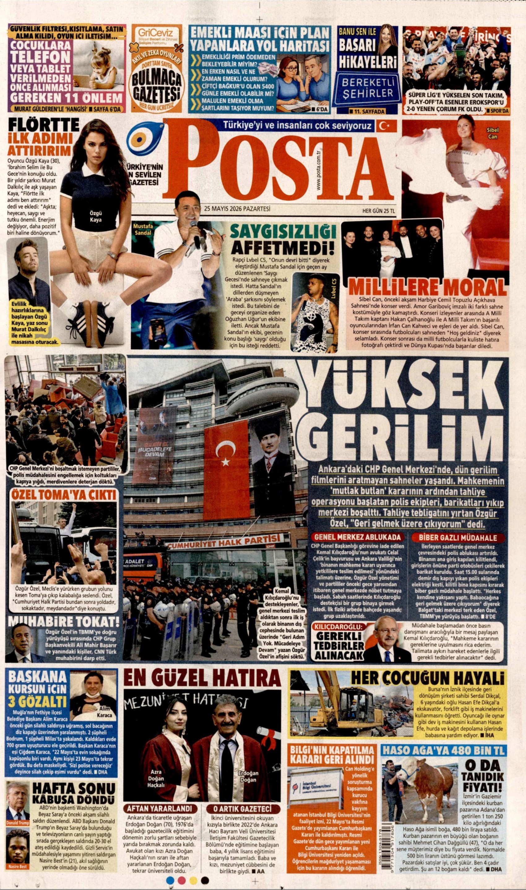 Gazeteler CHP Genel Merkezi'ne yapılan polis müdahalesini nasıl gördü?
