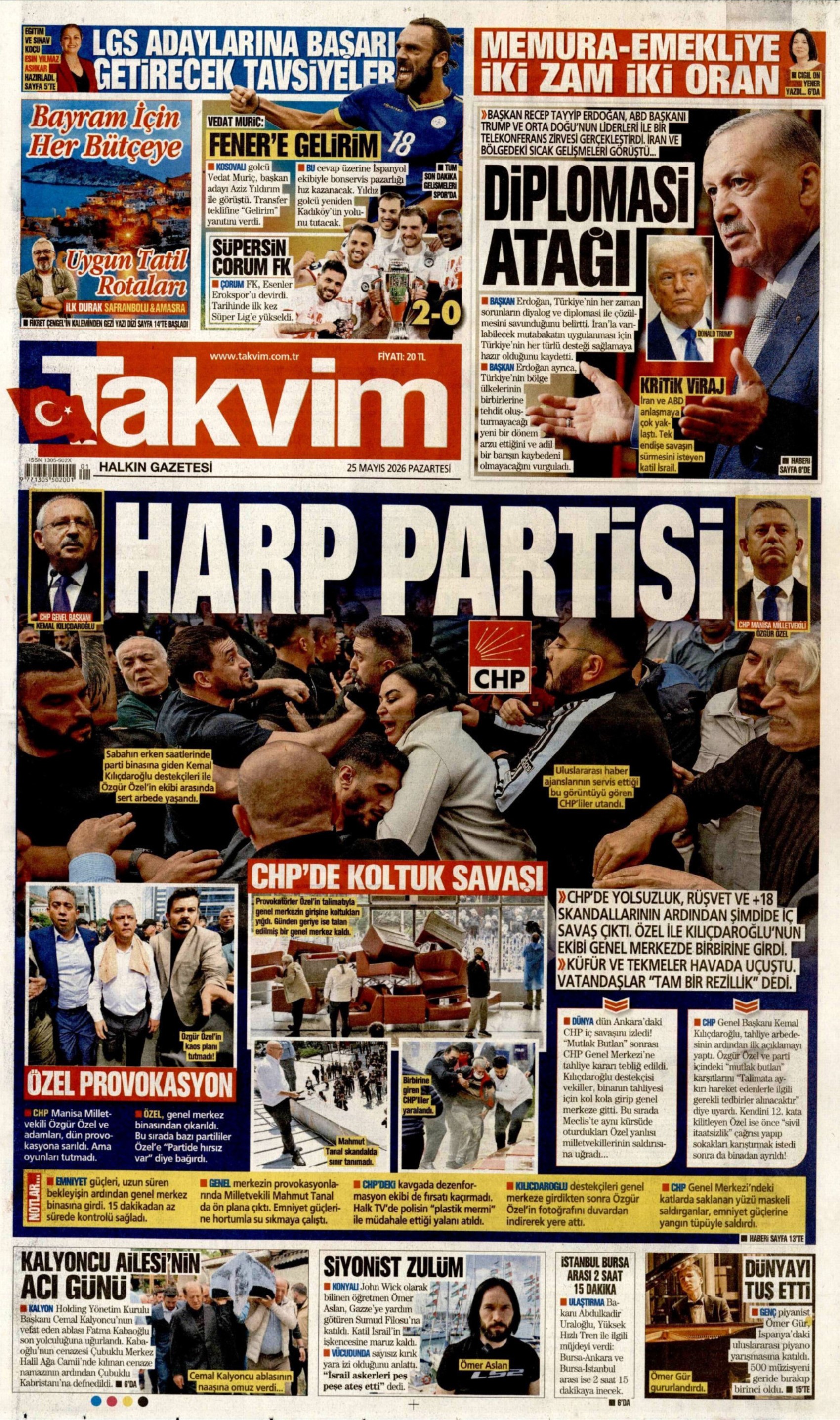Gazeteler CHP Genel Merkezi'ne yapılan polis müdahalesini nasıl gördü?