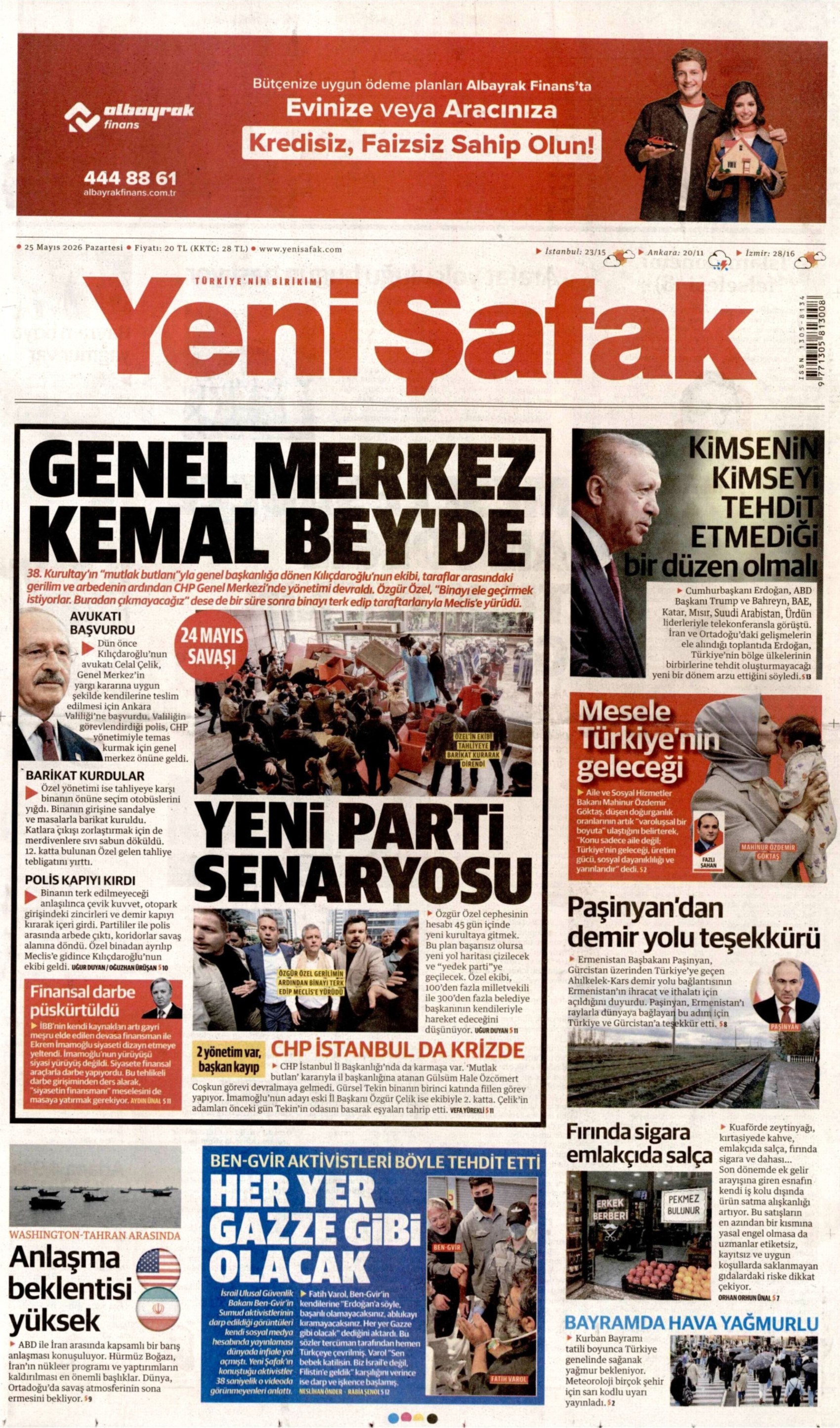 Gazeteler CHP Genel Merkezi'ne yapılan polis müdahalesini nasıl gördü?
