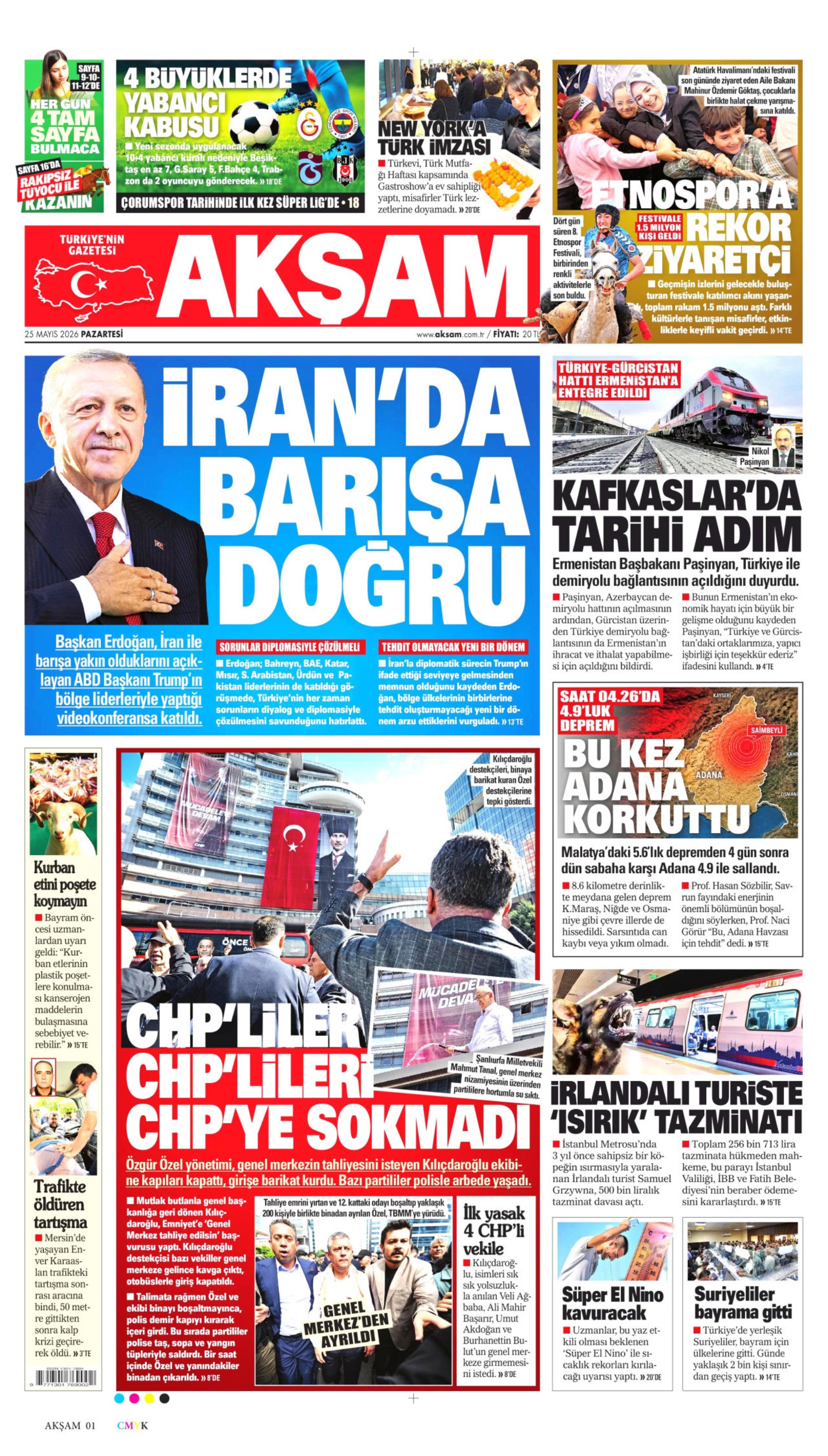 Gazeteler CHP Genel Merkezi'ne yapılan polis müdahalesini nasıl gördü?