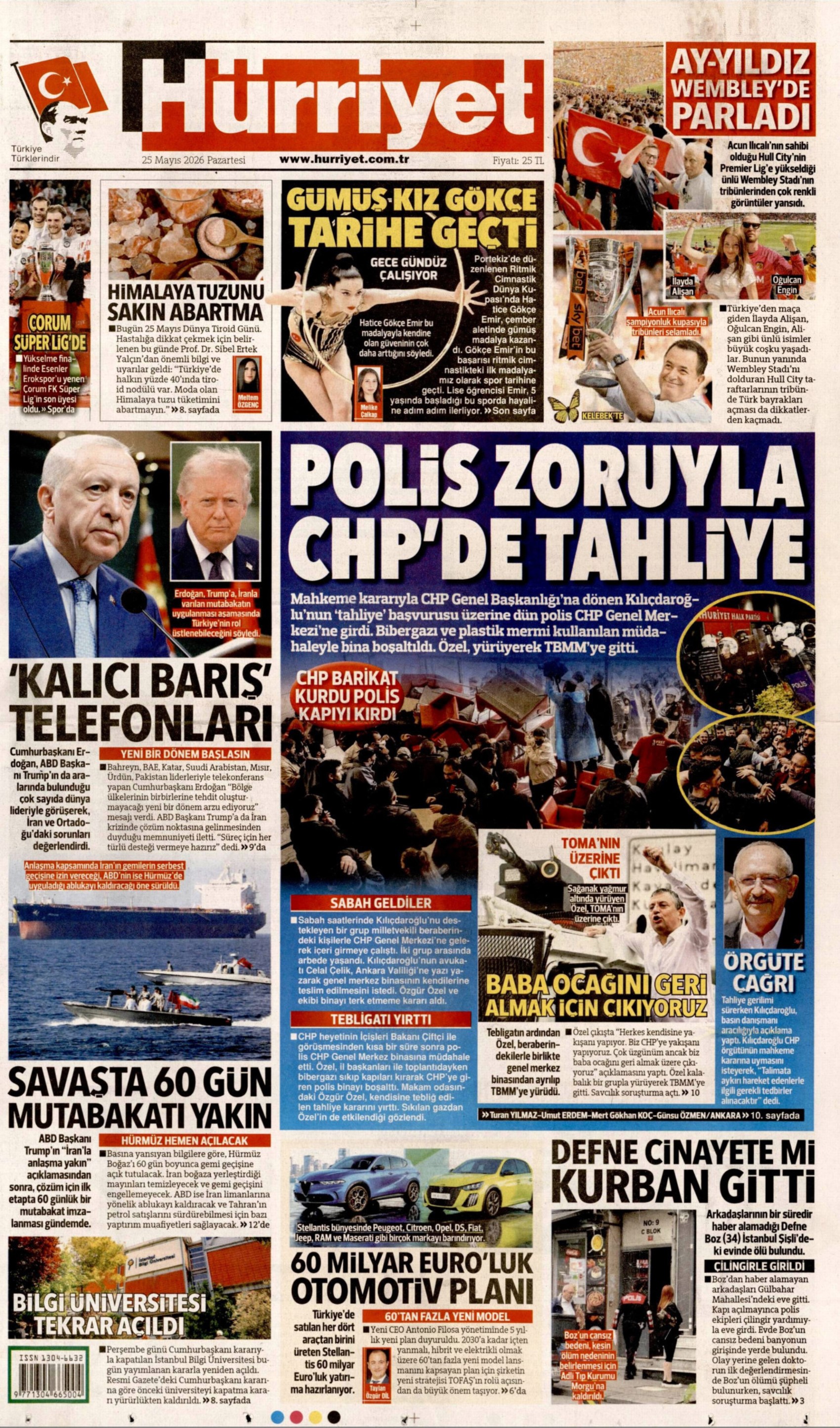Gazeteler CHP Genel Merkezi'ne yapılan polis müdahalesini nasıl gördü?