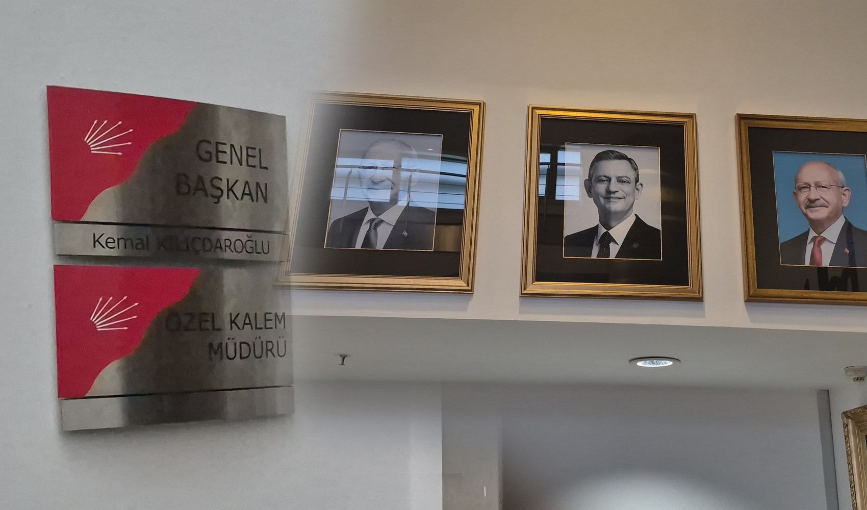 Kılıçdaroğlu'nun fotoğrafı asıldı, isimliği makam odasının kapısına takıldı