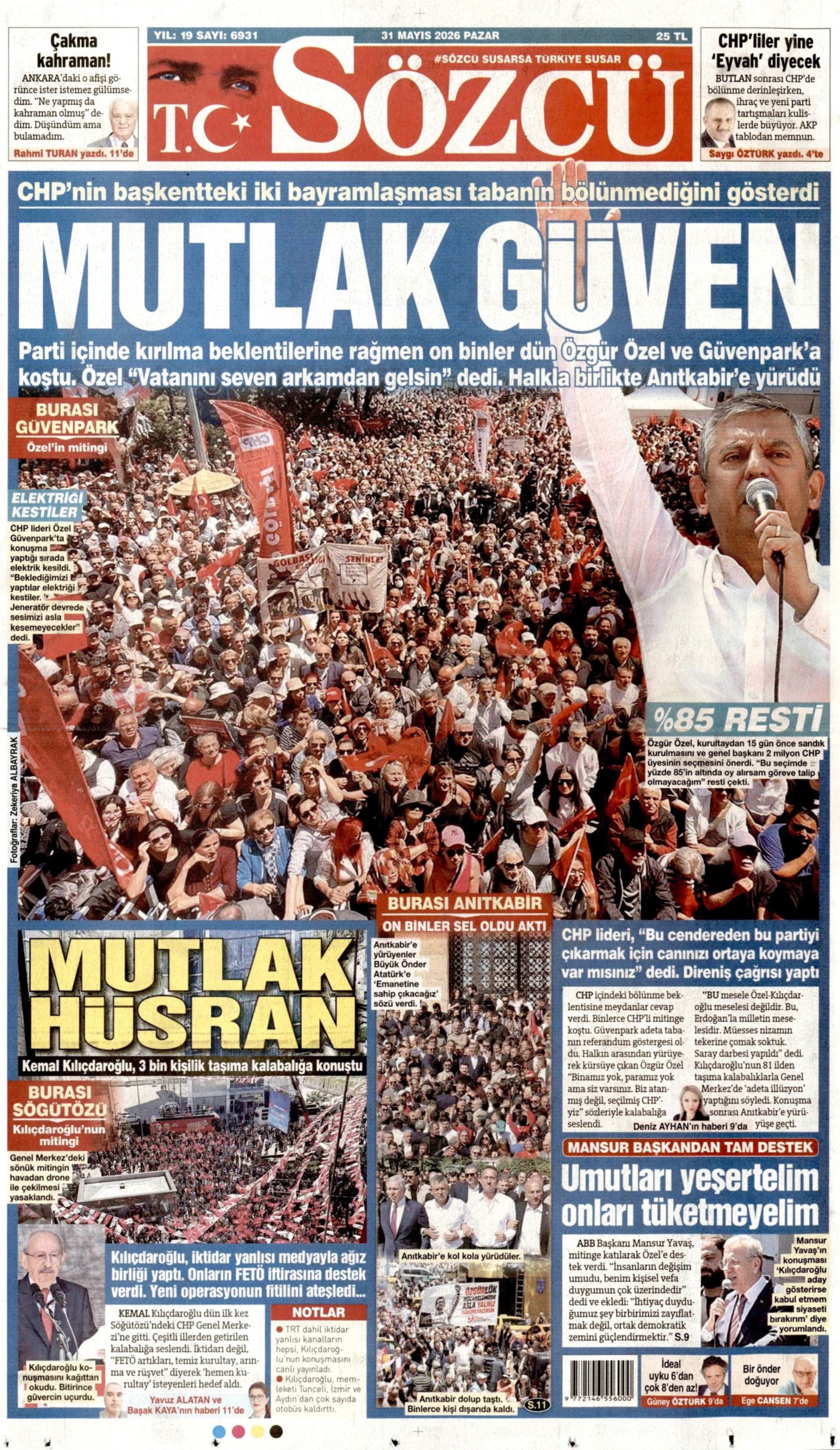 Gazeteler, CHP'nin 2 ayrı mitingini nasıl gördü? Yandaş medyadan daha önce görülmemiş Kılıçdaroğlu manşetleri