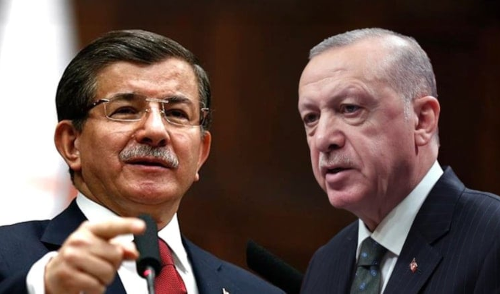 Ahmet Davutoğlu ve Recep Tayyip Erdoğan'ın yan yana getirilmiş fotoğrafları