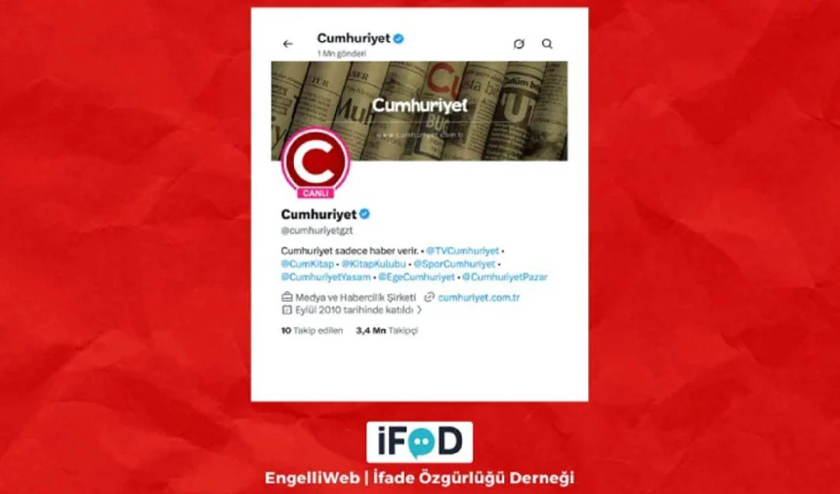 Cumhuriyet Gazetesi'nin X hesabına erişim engeli kararı