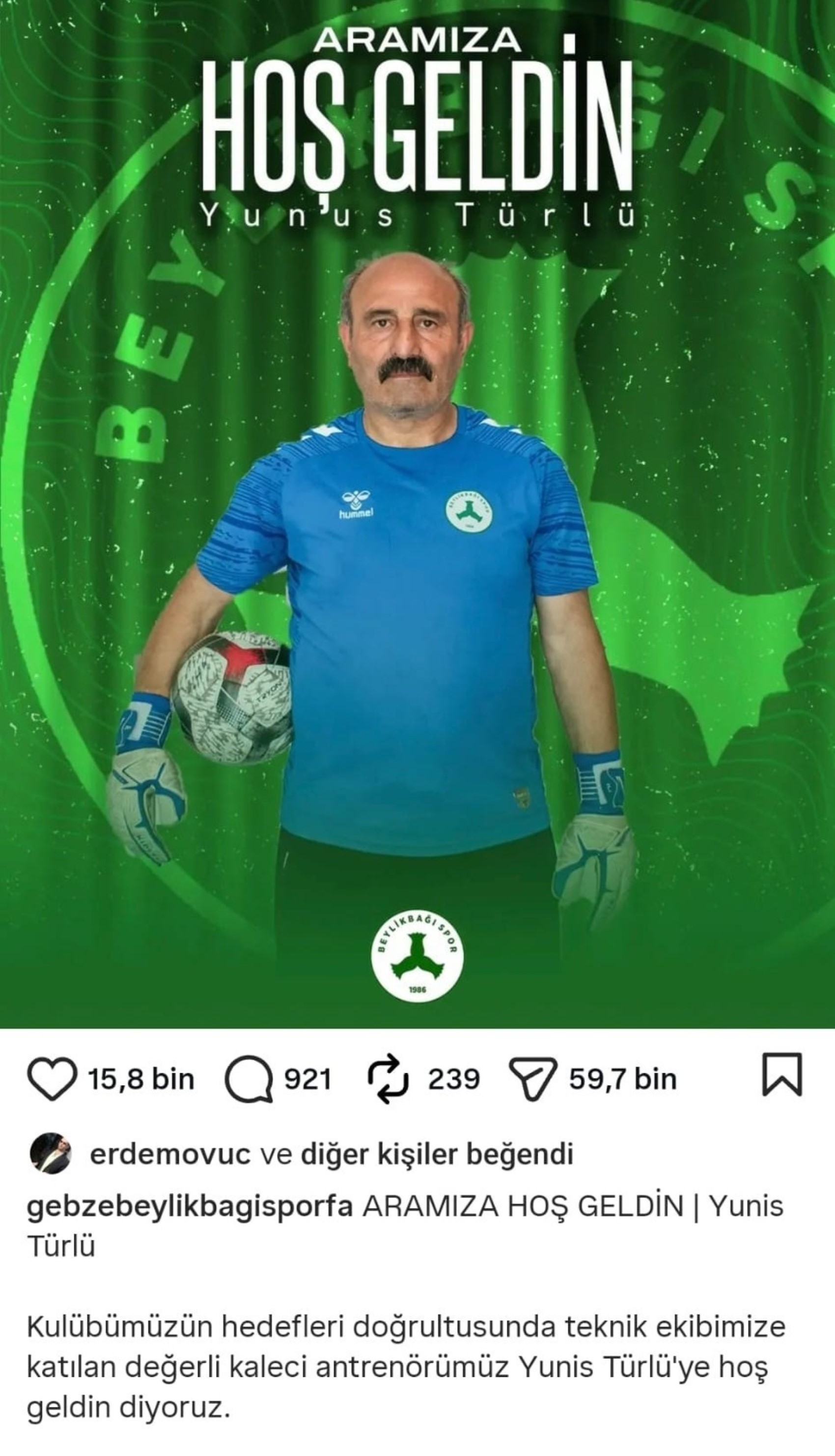 62 yaşındaki ismi kaleci transferi sandılar, sosyal medya karıştı