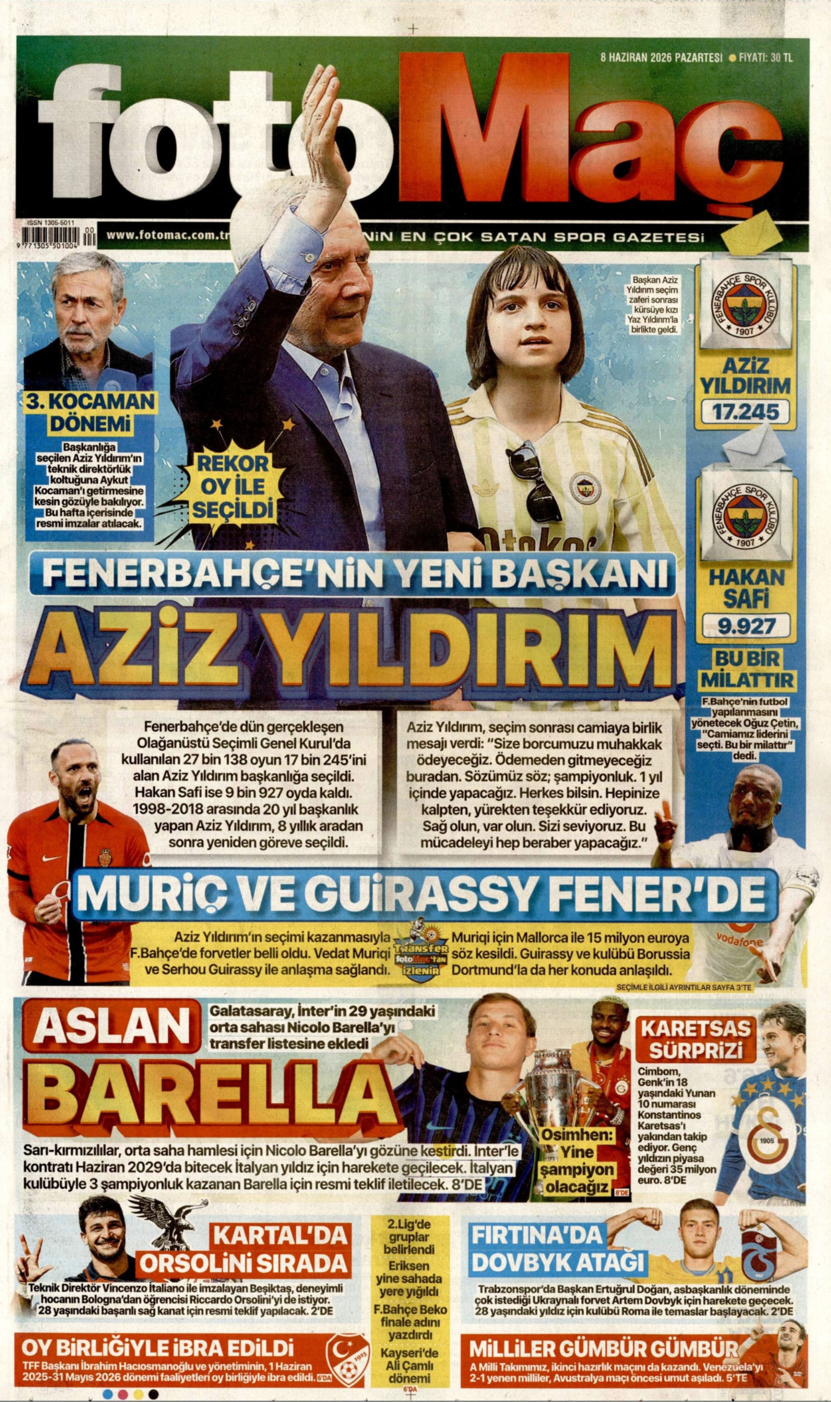 Aziz Yıldırım 8 yıl sonra döndü: Gazeteler Fenerbahçe'nin kongresini nasıl gördü?