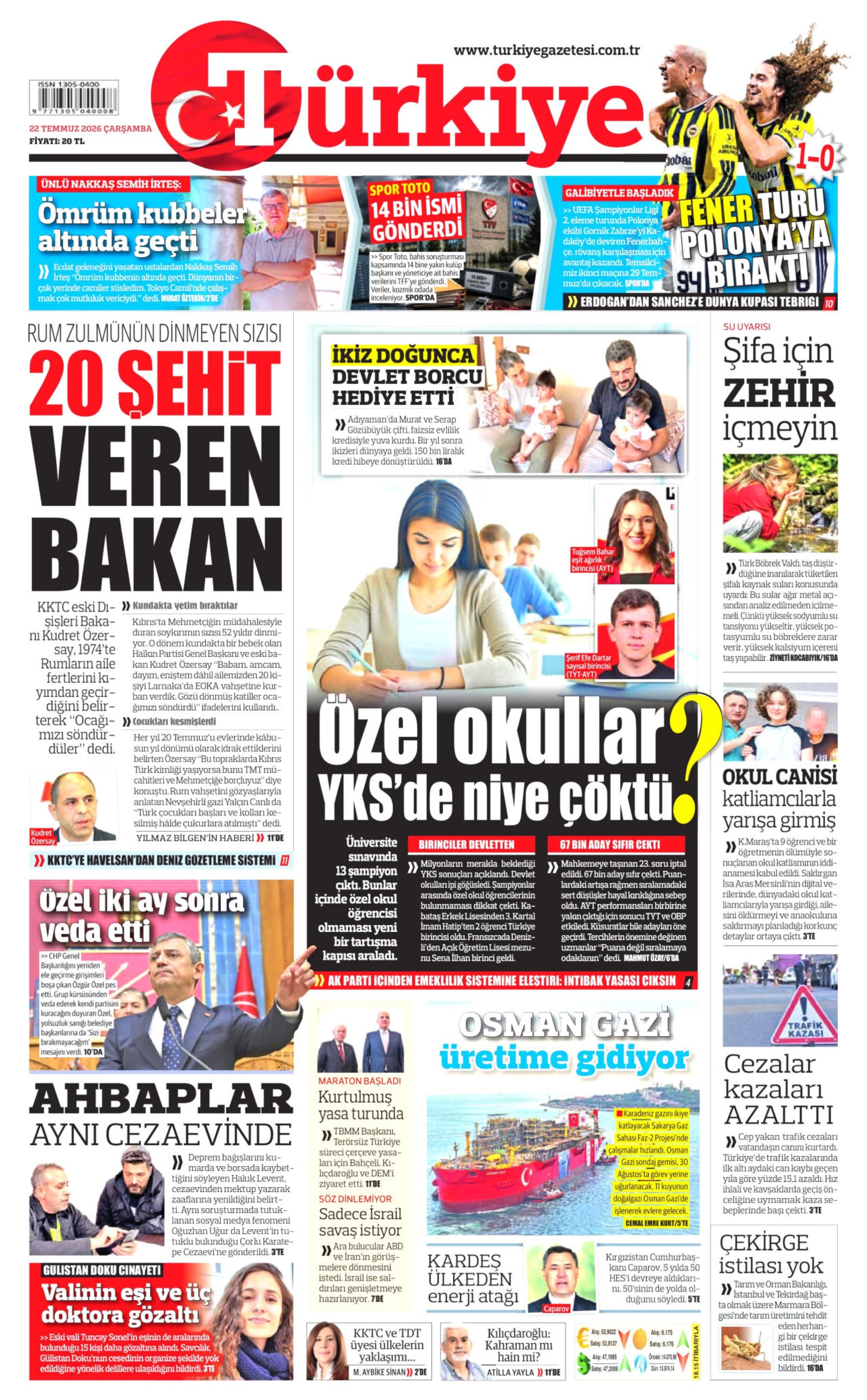 Gazeteler Özgür Özel'in CHP'ye vedasını nasıl gördü? (22 Temmuz 2026 gazete manşetleri)
