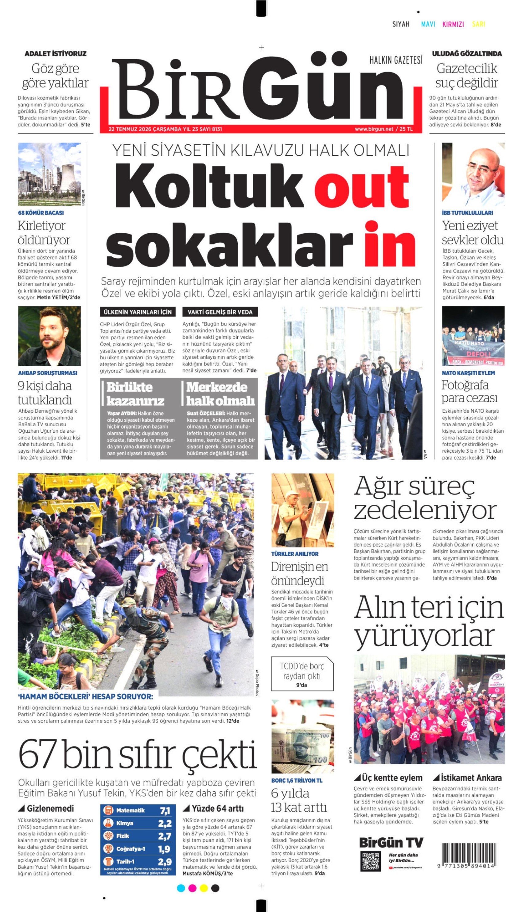 Gazeteler Özgür Özel'in CHP'ye vedasını nasıl gördü? (22 Temmuz 2026 gazete manşetleri)