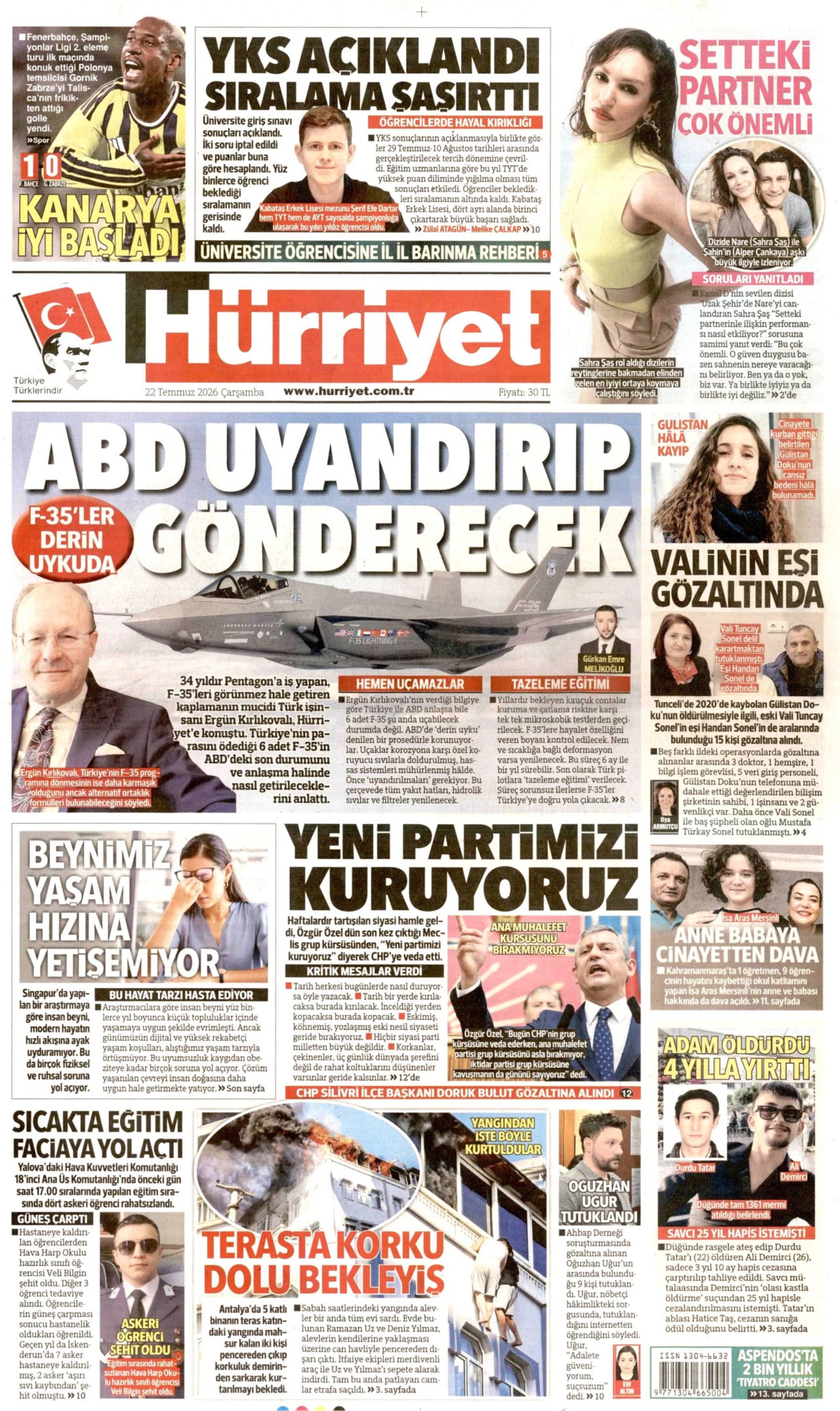 Gazeteler Özgür Özel'in CHP'ye vedasını nasıl gördü? (22 Temmuz 2026 gazete manşetleri)