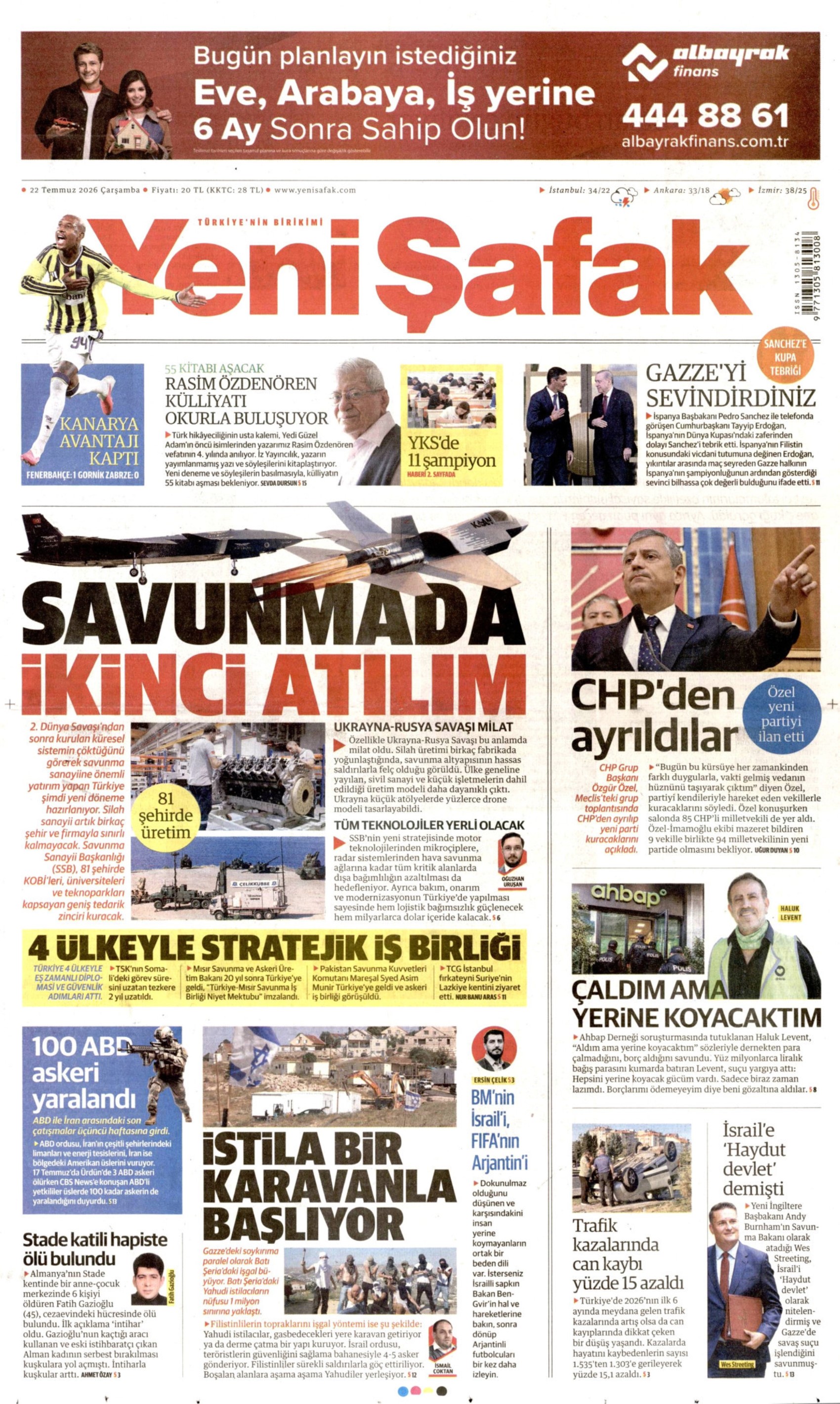 Gazeteler Özgür Özel'in CHP'ye vedasını nasıl gördü? (22 Temmuz 2026 gazete manşetleri)