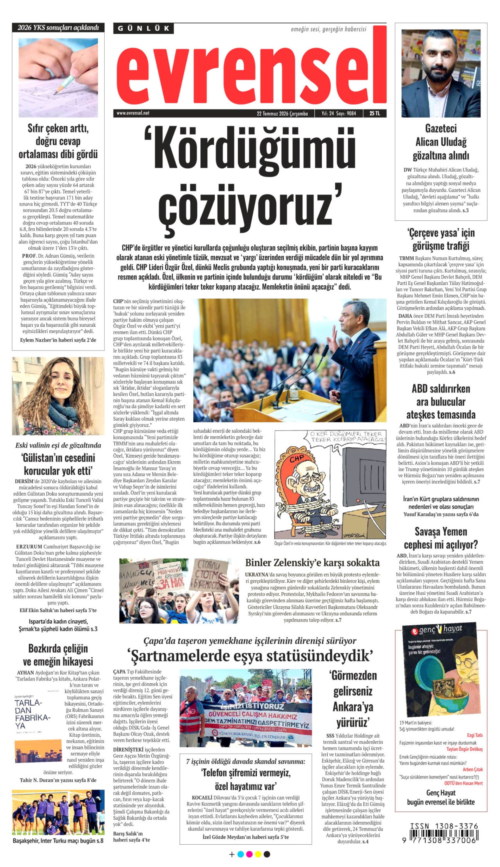 Gazeteler Özgür Özel'in CHP'ye vedasını nasıl gördü? (22 Temmuz 2026 gazete manşetleri)
