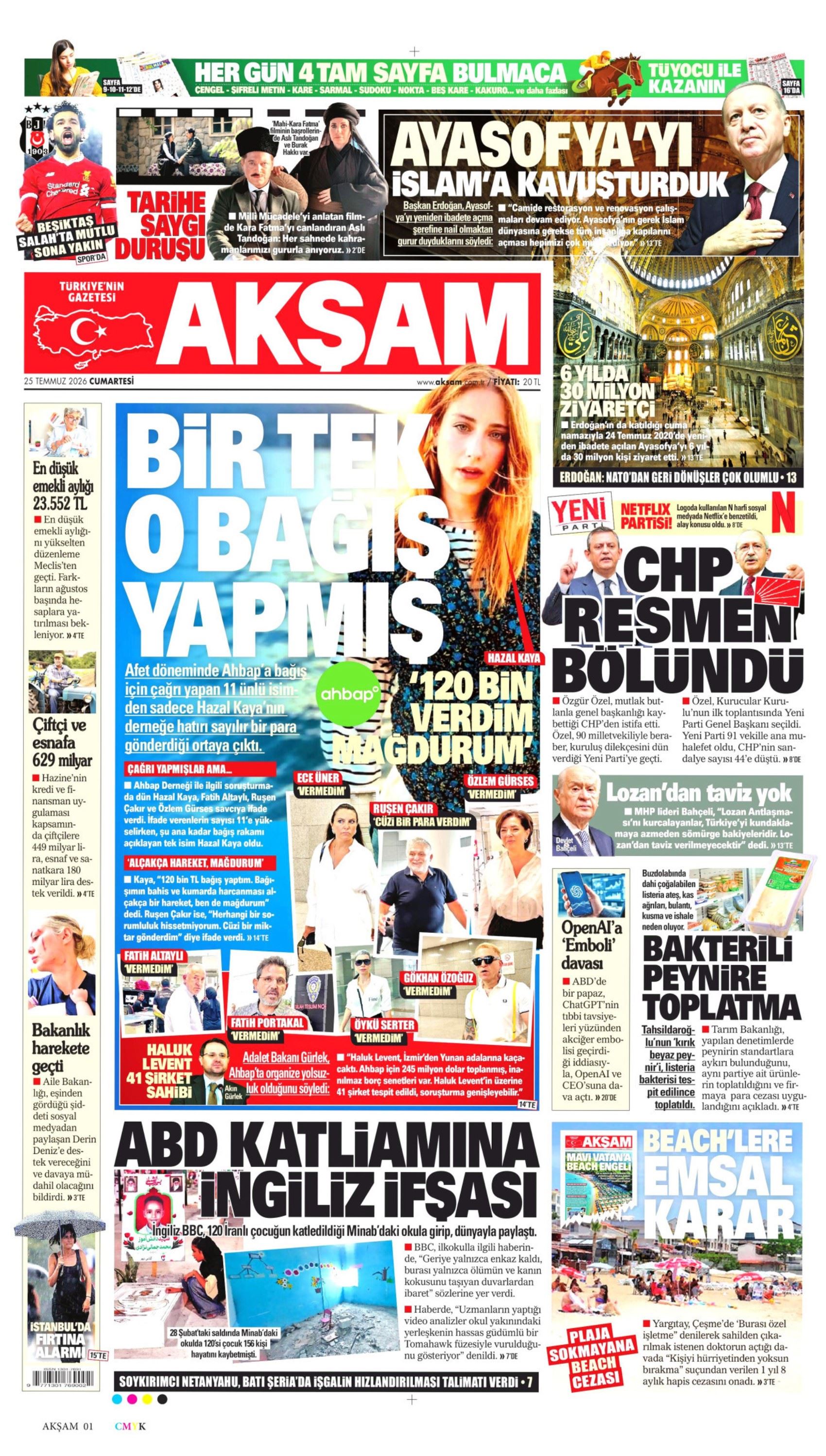 Gazeteler, Özgür Özel'in kurduğu YENİ Parti'yi nasıl gördü? (25 Temmuz 2026 gazete manşetleri)
