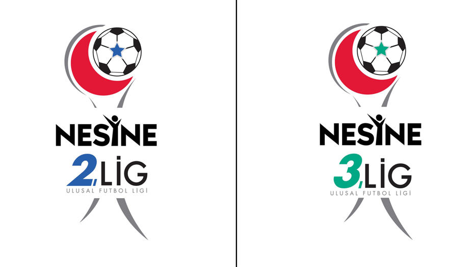 Nesine 2. Lig ve Nesine 3. Lig logolarının yan yana yer aldığı görsel.