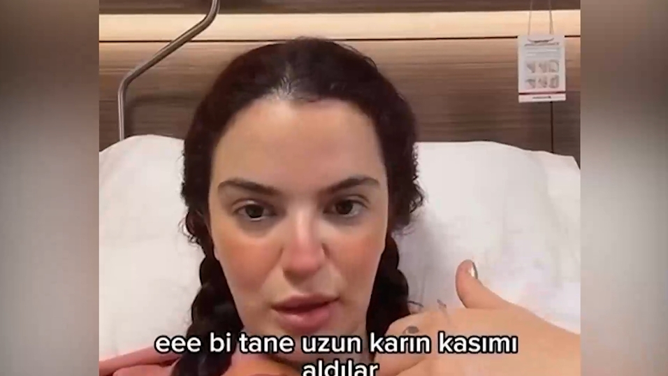 Aslı Bekiroğlu’nun hastane odasında çekilmiş video görüntüsü.