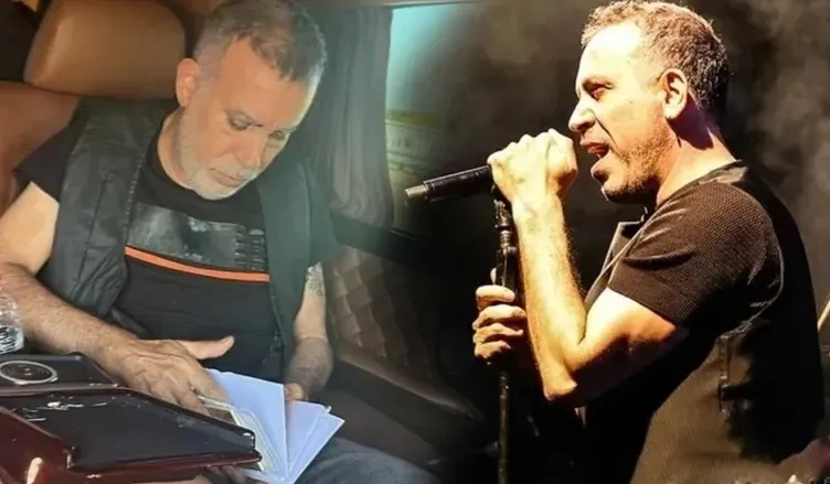 Haluk Levent’in sahne ve araç içi görüntülerinden oluşan kolaj