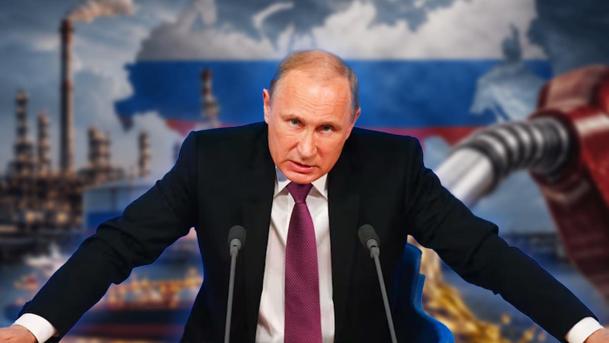 Vladimir Putin ve akaryakıt sektörünü simgeleyen görsel.