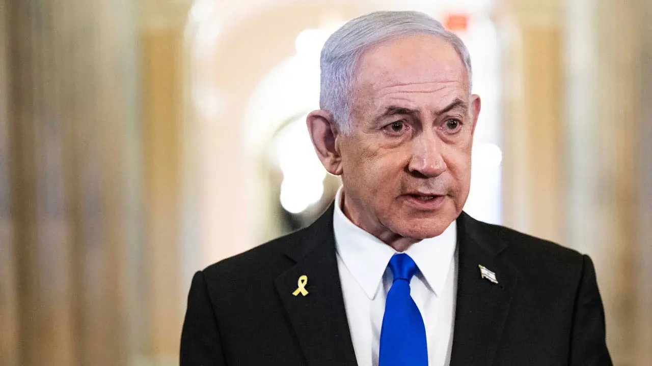 İsrail Başbakanı Binyamin Netanyahu’nun basın görüntüsü.