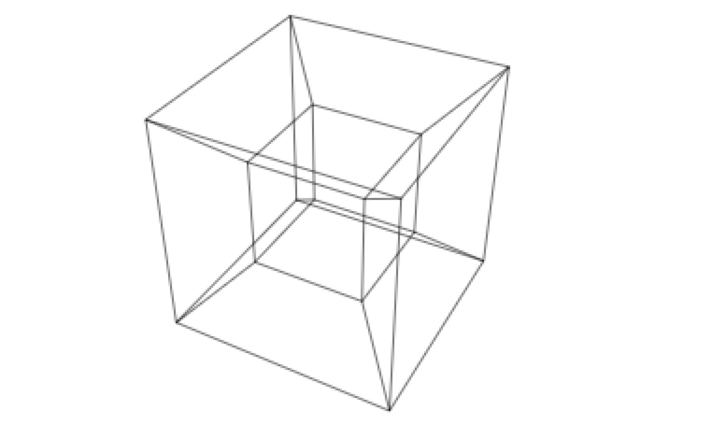 İç içe geçmiş küplerden oluşan tesseract çizimi.