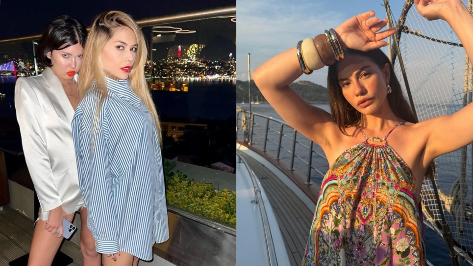 Bahar ve Nihal Candan’ın fotoğrafı ile Demet Özdemir’in fotoğrafından oluşan kolaj.