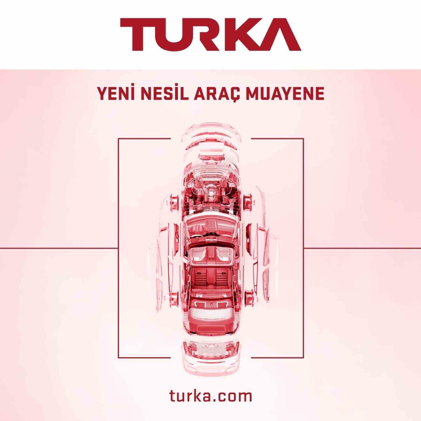 TURKA yeni nesil araç muayene sistemini temsil eden kırmızı beyaz grafik görsel.