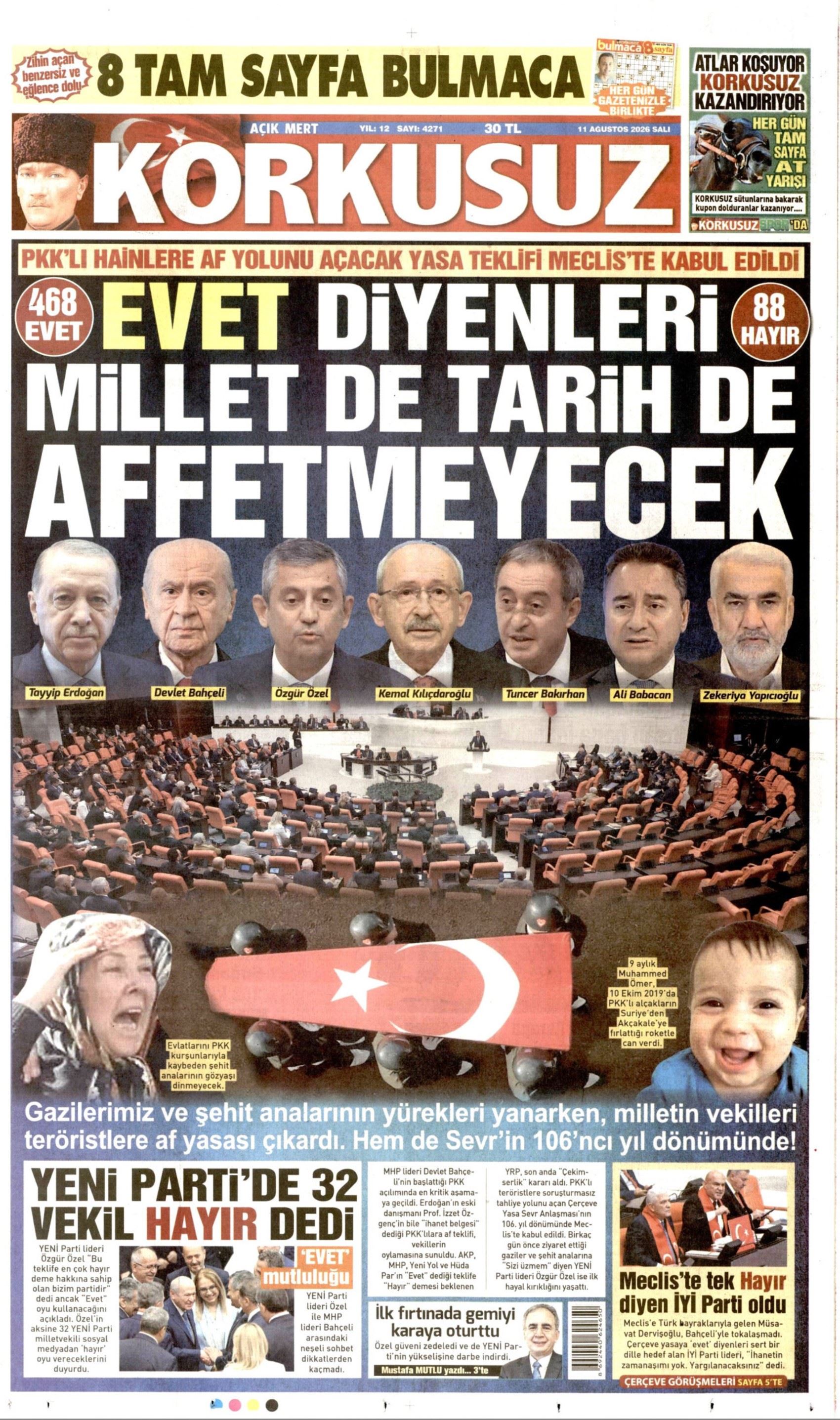 İkinci açılım sürecinde yeni eşik: Gazeteler çerçeve yasanın kabul edilmesini nasıl gördü?