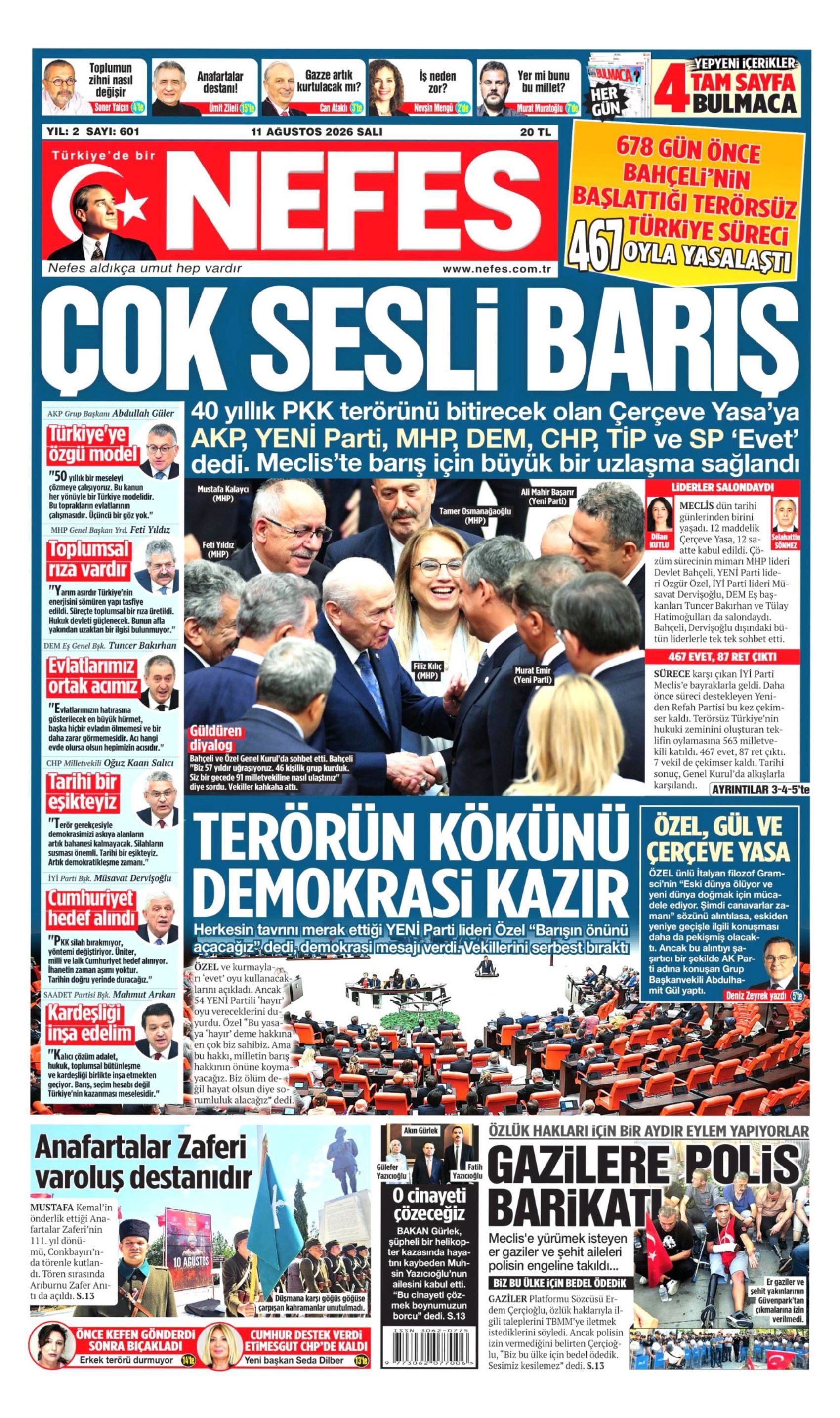 İkinci açılım sürecinde yeni eşik: Gazeteler çerçeve yasanın kabul edilmesini nasıl gördü?