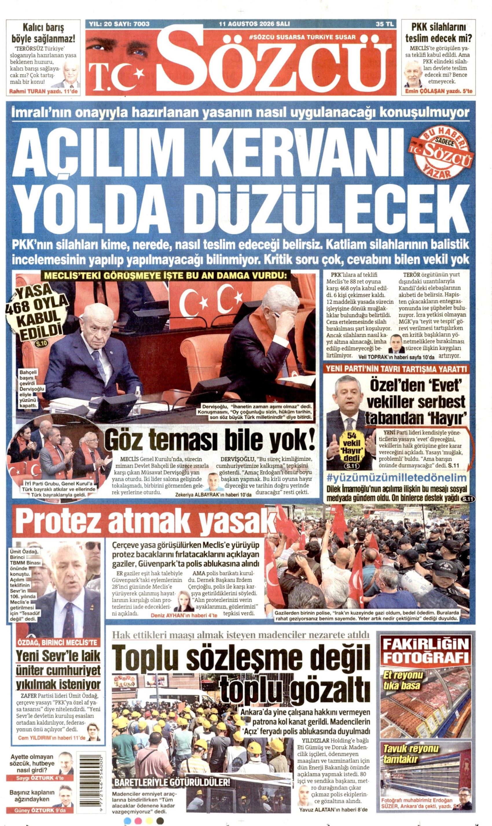 İkinci açılım sürecinde yeni eşik: Gazeteler çerçeve yasanın kabul edilmesini nasıl gördü?