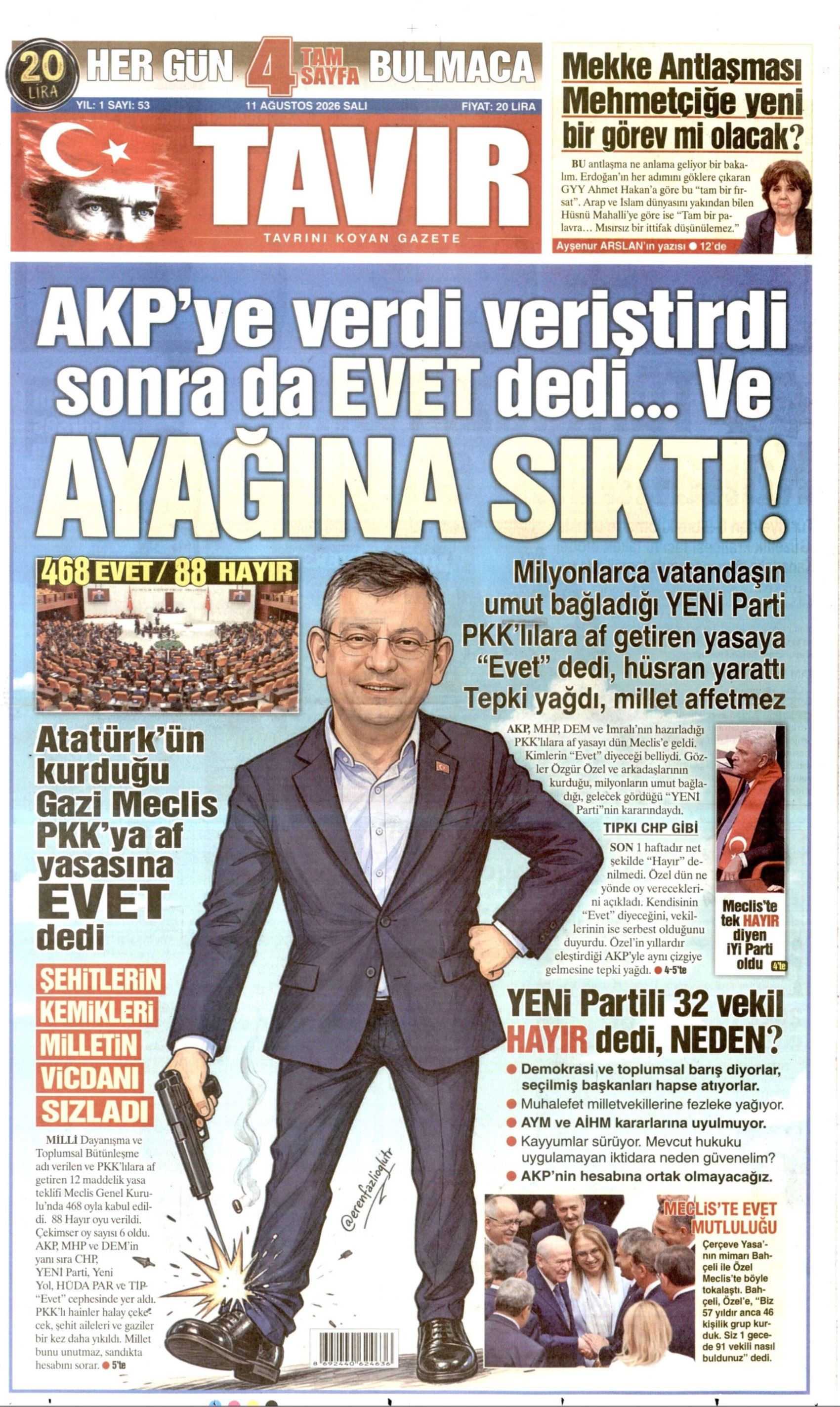 İkinci açılım sürecinde yeni eşik: Gazeteler çerçeve yasanın kabul edilmesini nasıl gördü?