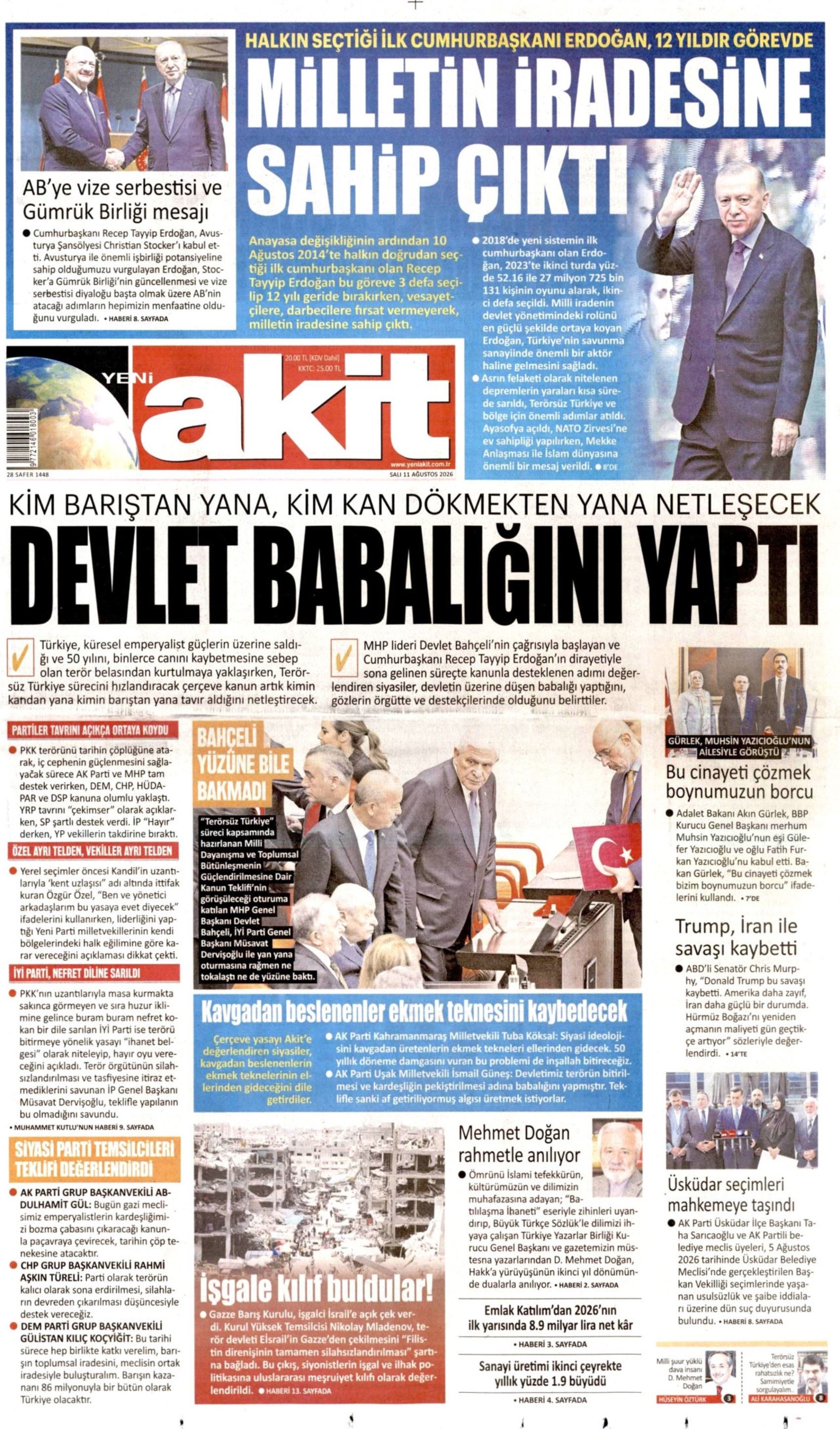 İkinci açılım sürecinde yeni eşik: Gazeteler çerçeve yasanın kabul edilmesini nasıl gördü?