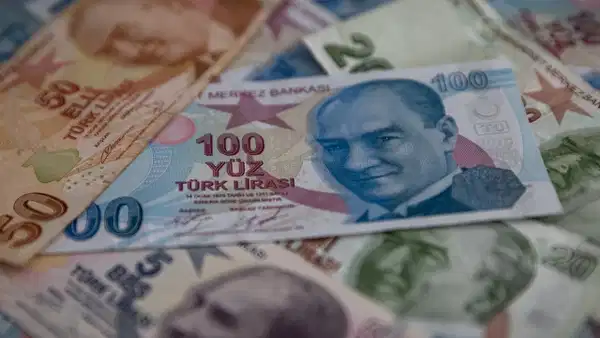 Farklı değerlerde Türk lirası banknotları