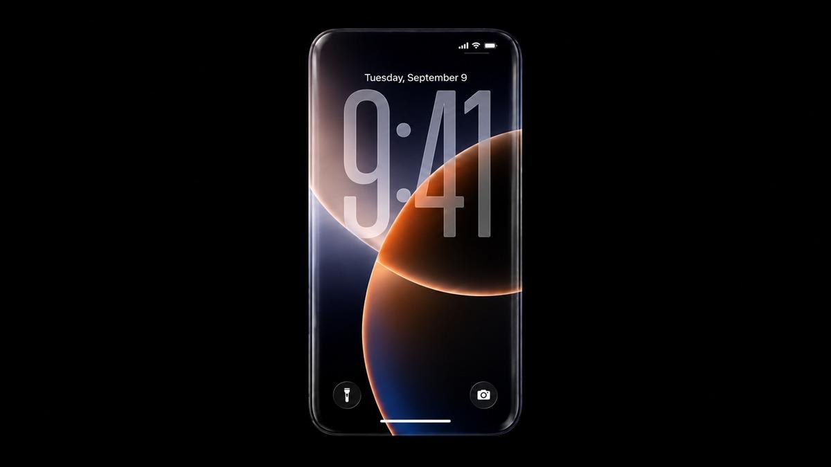 Koyu arka planda cam yüzeyli bir akıllı telefon konsept görseli.