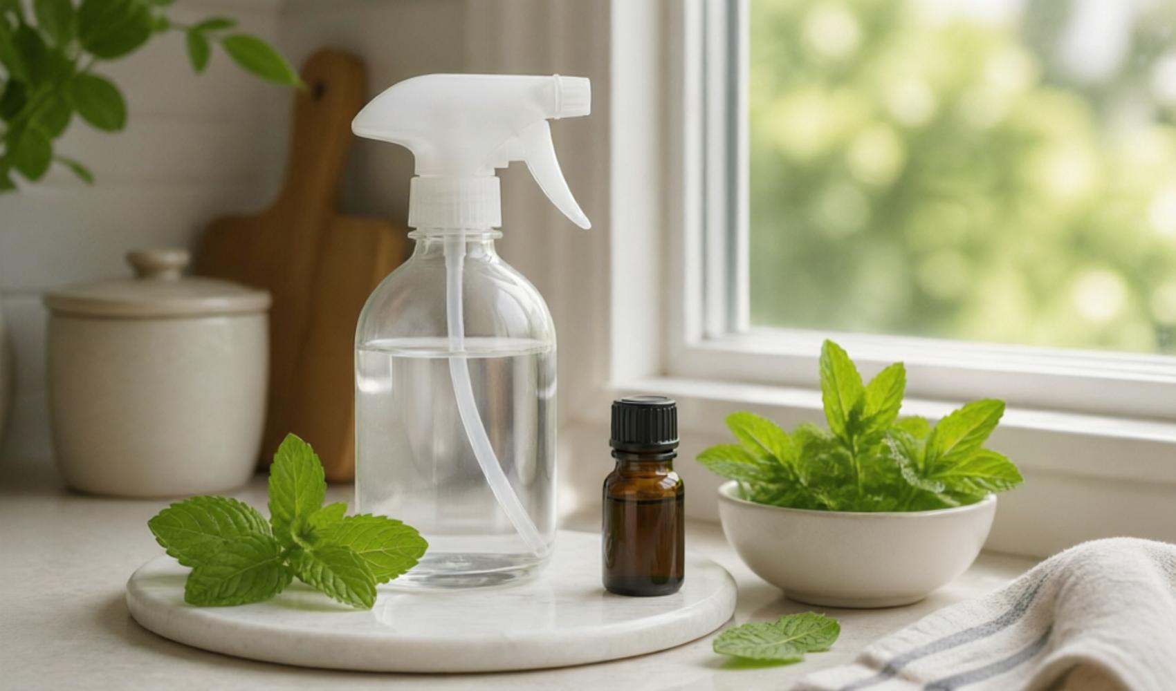 How to prepare a peppermint oil spray to keep insects away from your home?