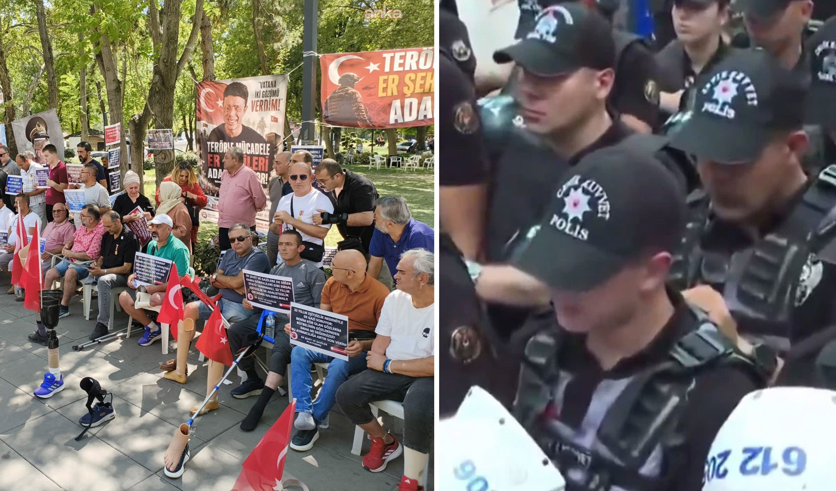 Gazilerin eylemindeki gerginlik sonrası Emniyet'ten dikkat çeken hamle: 'Sizlere saygı duyuyoruz'