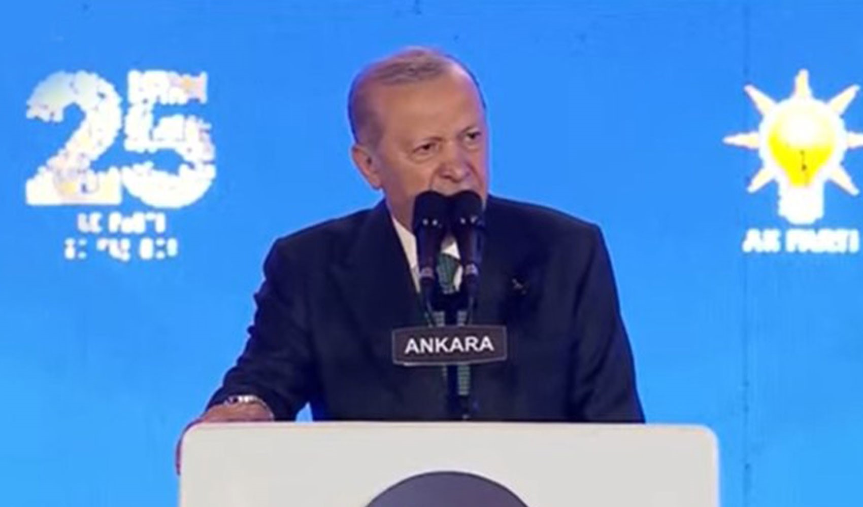 Cumhurbaşkanı Erdoğan AKP'nin 25. kuruluş yıl dönümünde konuşuyor