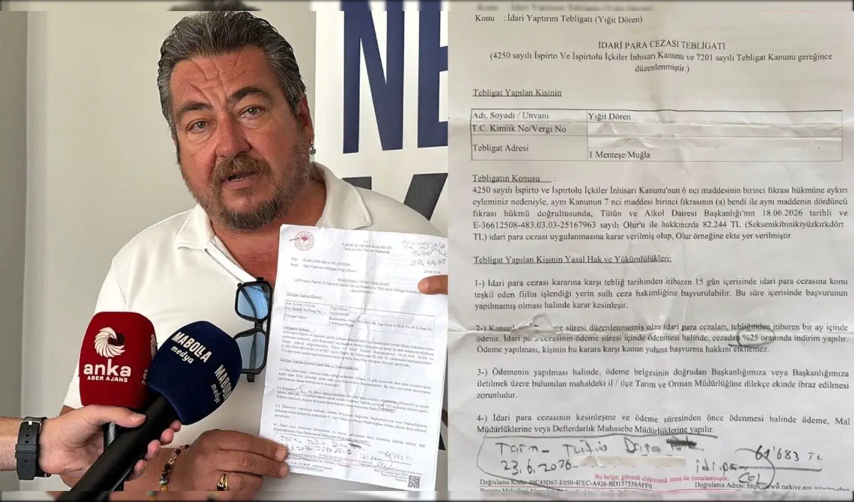 Alkol markası paylaşımı nedeniyle bir para cezası daha