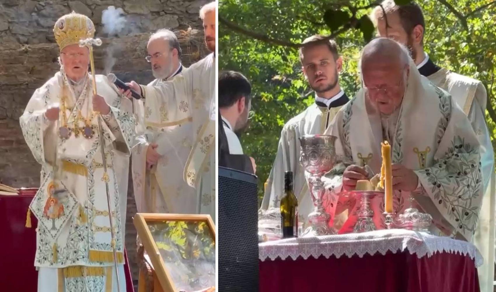 Fener Rum Patriği Bartholomeos, Erdek’teki tarihi Kirazlı Manastırı’nda Meryem Ana Ayini’ni yönetti
