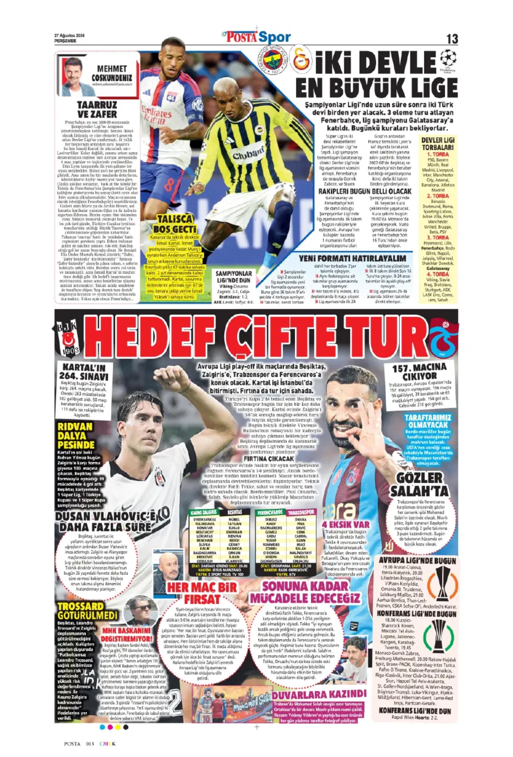 18 yıllık hasret sona erdi: Gazeteler Fenerbahçe'nin Şampiyonlar Ligi zaferini nasıl gördü?