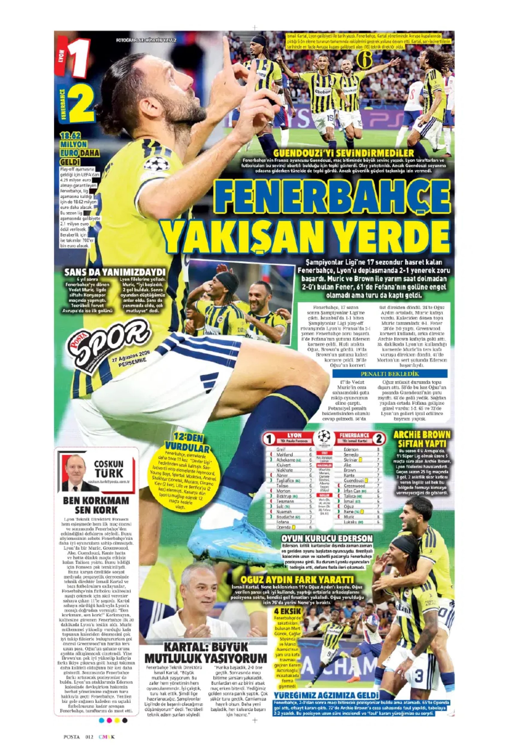 18 yıllık hasret sona erdi: Gazeteler Fenerbahçe'nin Şampiyonlar Ligi zaferini nasıl gördü?