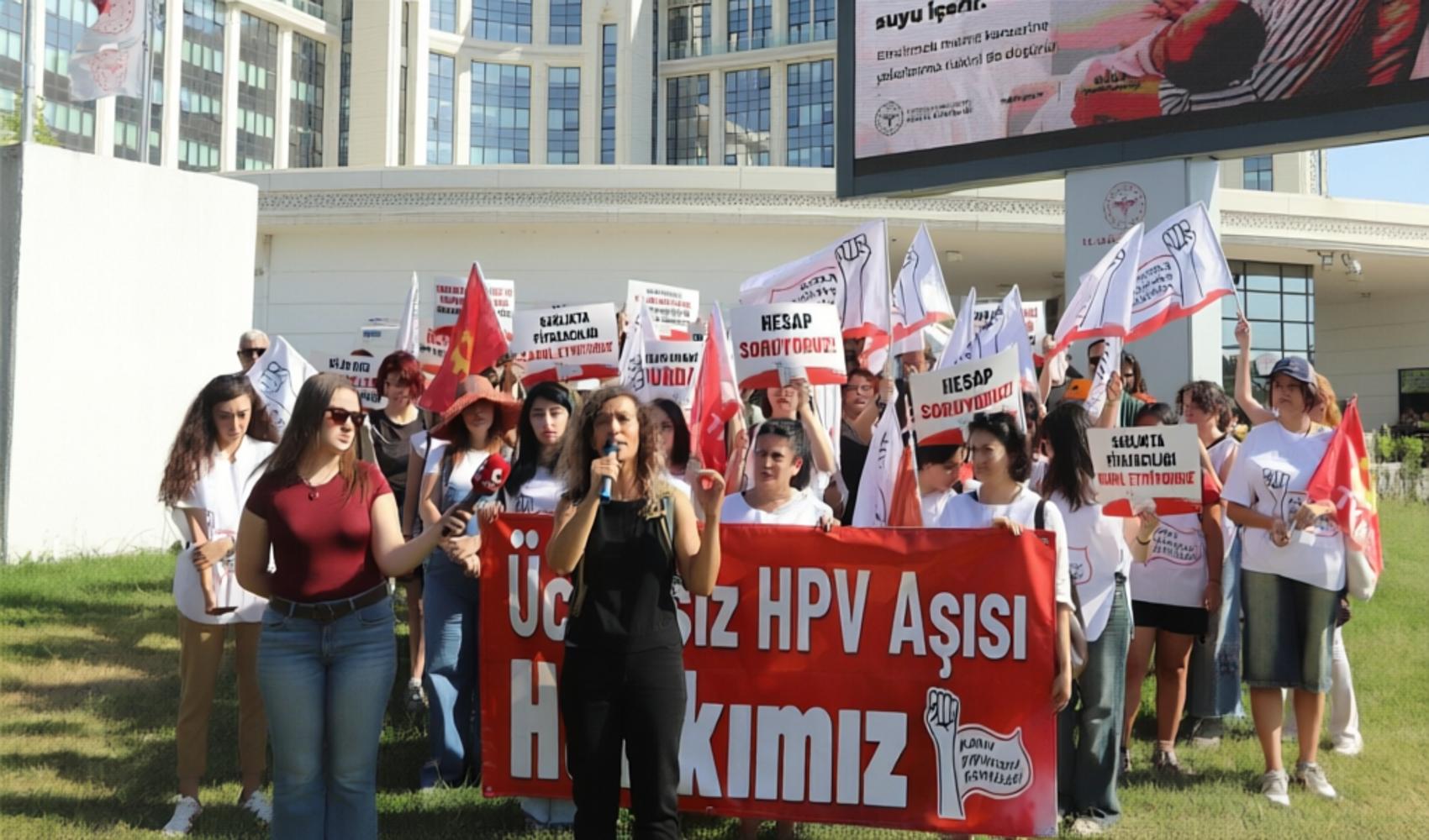Women's Solidarity Committees protest at Ministry of Health for HPV vaccine: 'Free vaccination is our right'